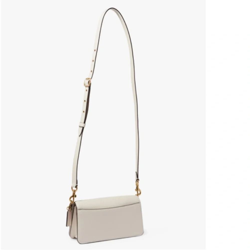 COACH Beat Crossbody Leather Chain Clutch Chalk NWT $325 - Picture 3 of 11